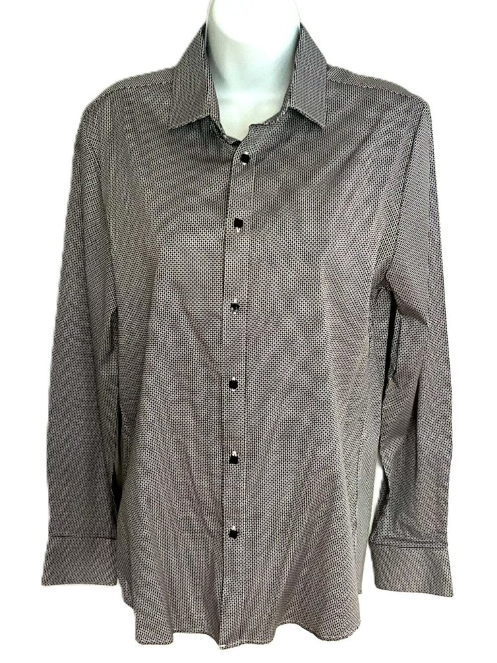 Karl Lagerfeld Paris Men's Geometrics Print Stretch Cotton Shirt Size S